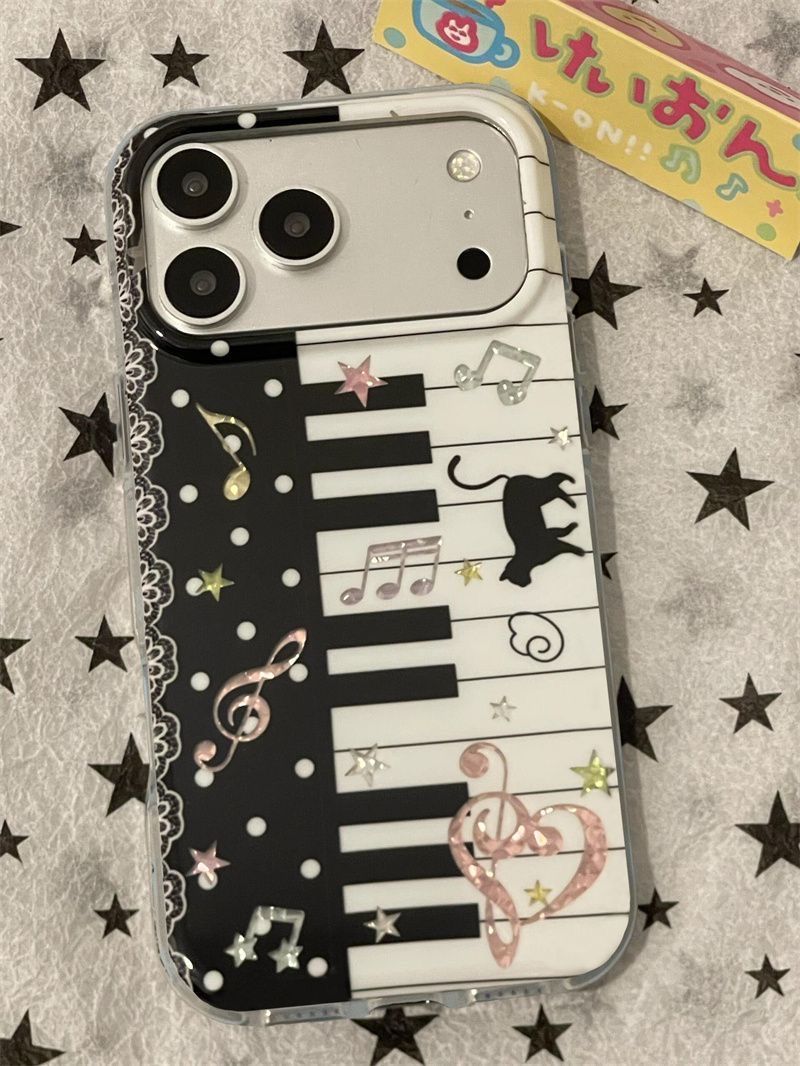 Phone Cases Xr Iphone - 흑백 피아노 음표 고양이 귀여운 폰