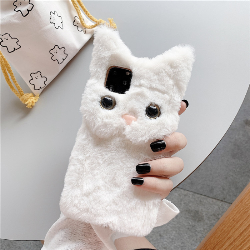3D 귀여운 만화 고양이 털 플러시 폰 케이스 아이폰  - Phone Cases Iphone 13 리뷰 및 가격
