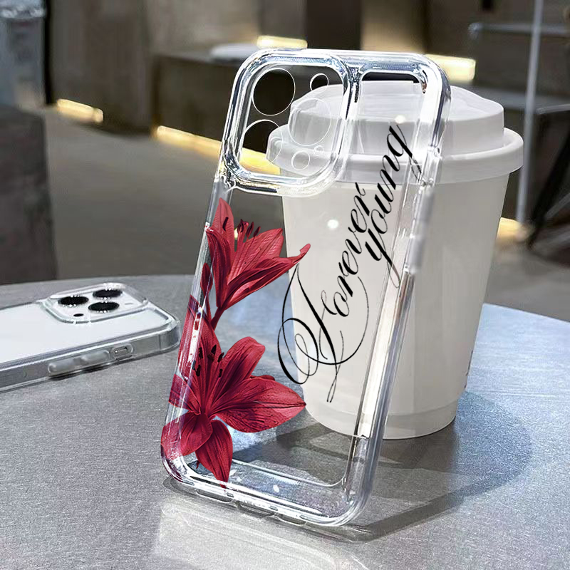 버건디 릴리 잉글리시 레터 패턴 디자인 아이폰 18,  - Phone Cases Xr Iphone 리뷰 및 가격