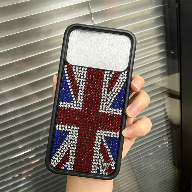 반짝이는 라인스톤 장식의 유니언잭과 야생화 디자인이 적 - Phone Cases London 리뷰 및 가격