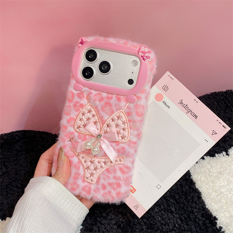 럭셔리 레오파드 프린트 비키니 패턴 플러시 폰 케이스  - Phone Cases For Iphone 16 리뷰 및 가격