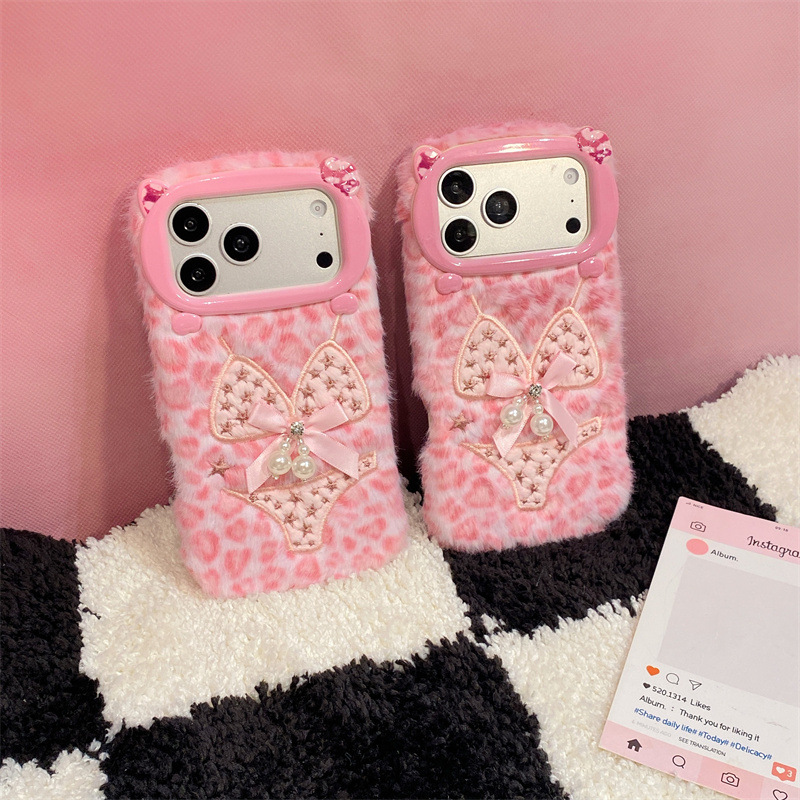 럭셔리 레오파드 프린트 비키니 패턴 플러시 폰 케이스  - Phone Cases For Iphone 16 리뷰 및 가격