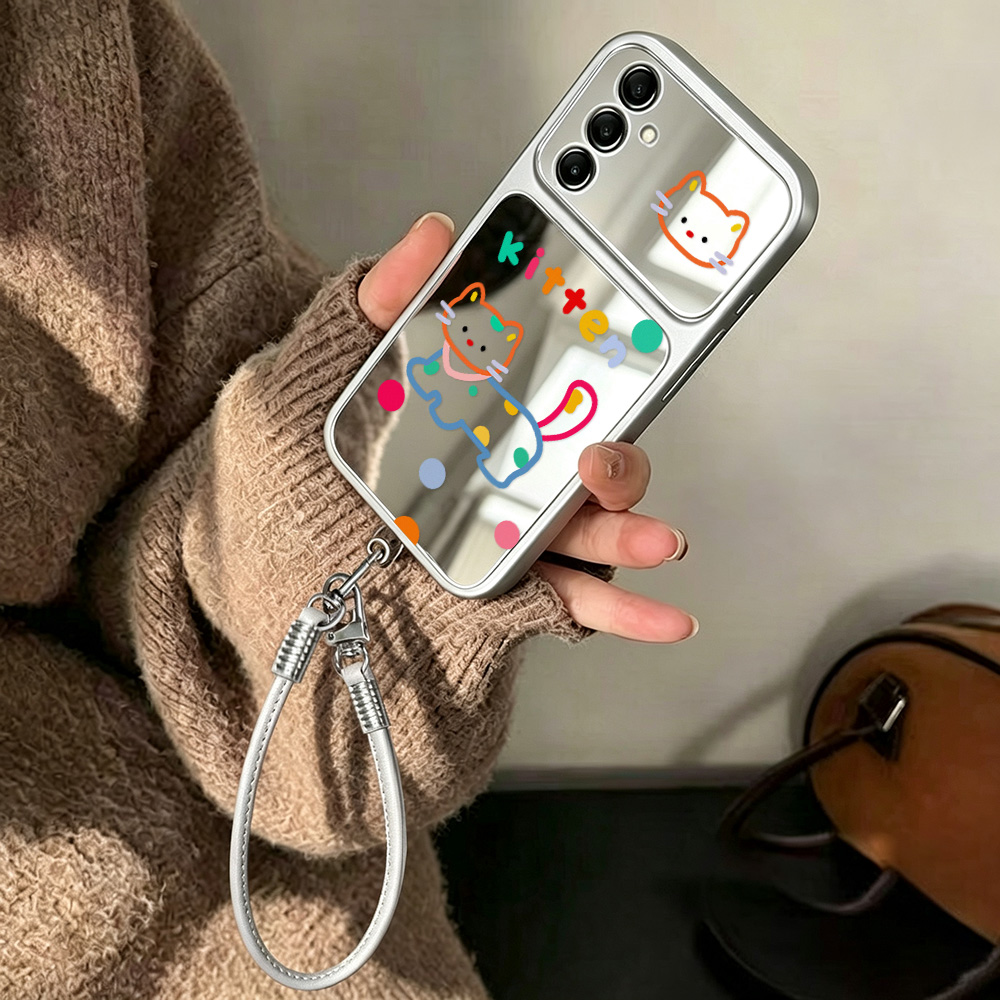 귀여운 고양이 디자인의 거울 케이스, 삼성 A55 5G - Phone Cases Galaxy A16 5G 리뷰 및 가격